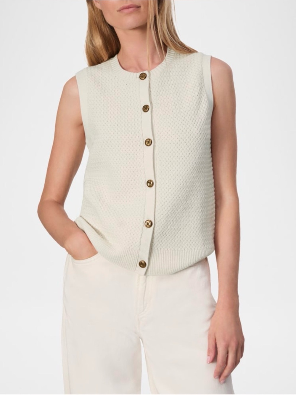 Rag & Bone ⭐️NEW⭐️ Women’s Jax Sleeveless Sweater Vest Cream - Size Large